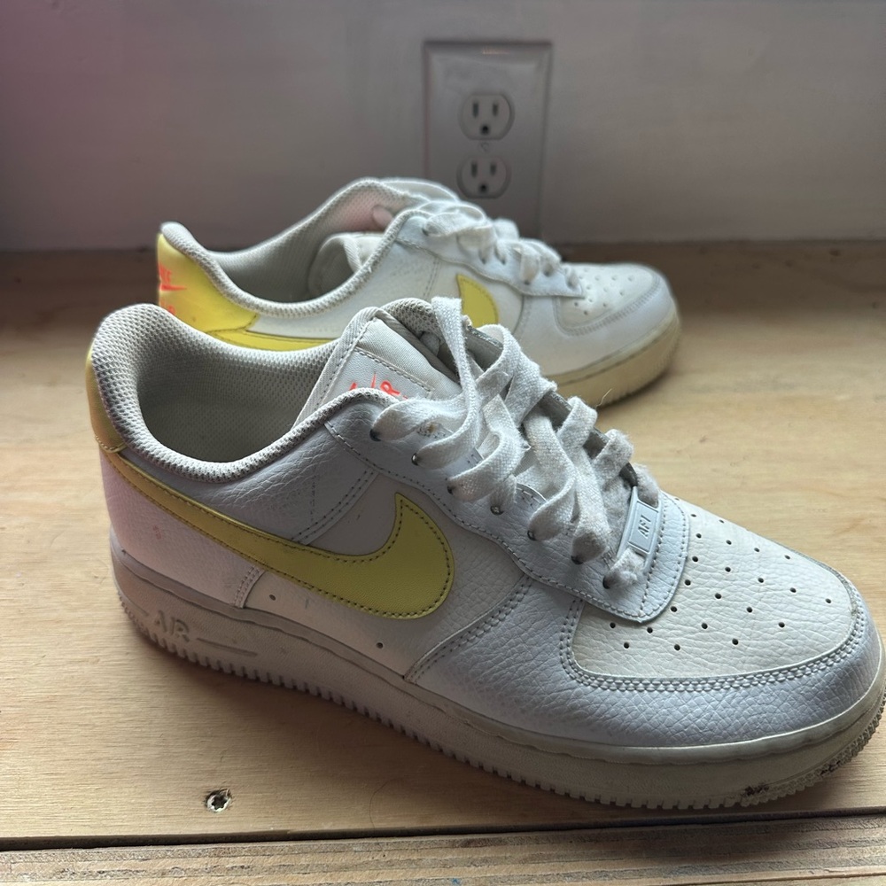 Nike White and Yellow Athletic Shoes